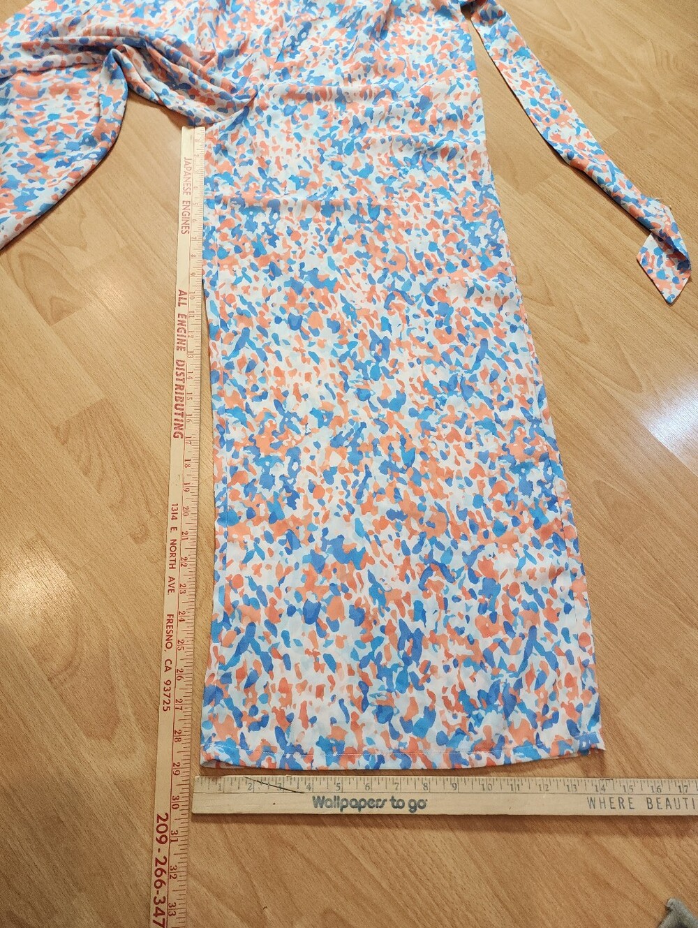 NWT J. McLaughlin Hermione V-Neck Wide Leg Sleeveless Jumpsuit Orange Blue Sz 8 - Picture 11 of 16